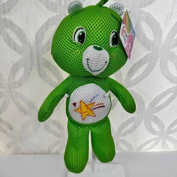 Care Bears Water Splish Splashers 12" Green Wish Bear Bath Pool Beach Soft Plush - Picture 6 of 6